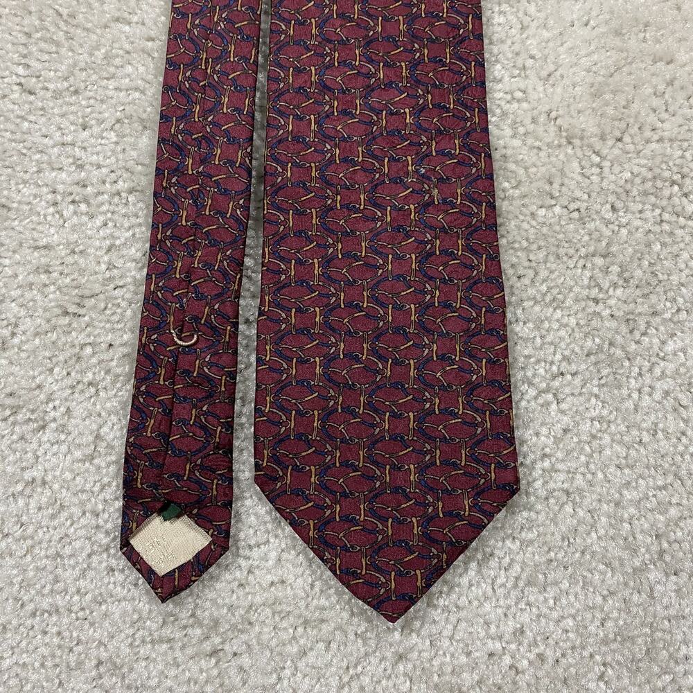 Tom James Tie‎ Mens Silk USA Geometric Horse Bit Equestrian Pattern Menswear